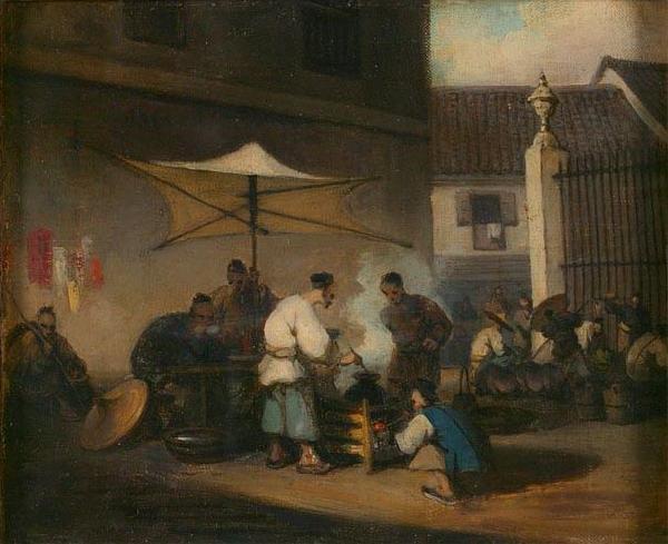 George Chinnery Chinese Street Scene at Macao